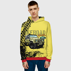 Толстовка-худи мужская LAND ROVER, цвет: 3D-красный — фото 2
