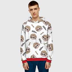 Толстовка-худи мужская Нанами Кенто Магическая битва, цвет: 3D-красный — фото 2