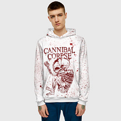 Толстовка-худи мужская Cannibal Corpse, цвет: 3D-белый — фото 2