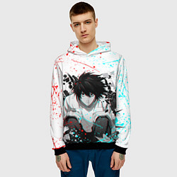 Толстовка-худи мужская DEATH NOTE ТЕТРАДЬ СМЕРТИ, цвет: 3D-черный — фото 2