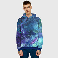 Толстовка-худи мужская Абстракция, цвет: 3D-синий — фото 2