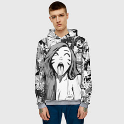 Толстовка-худи мужская Belle Delphine Ahegao, цвет: 3D-меланж — фото 2