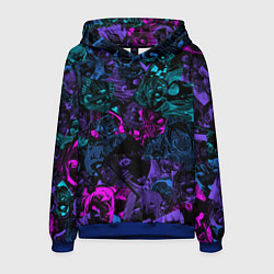 Толстовка-худи мужская Neon Ahegao, цвет: 3D-синий
