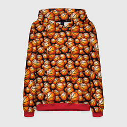 Толстовка-худи мужская Баскетбольные Мячи, цвет: 3D-красный