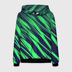 Толстовка-худи мужская Абстрактный дизайн ,,Зелень, цвет: 3D-черный