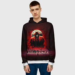 Толстовка-худи мужская HELLSING $$$, цвет: 3D-белый — фото 2