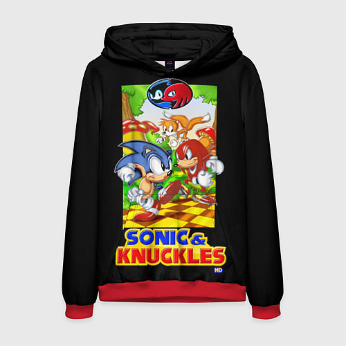 Мужская толстовка Sonic&Knuckles / 3D-Красный – фото 1