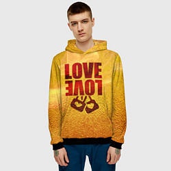 Толстовка-худи мужская LOVE, цвет: 3D-черный — фото 2