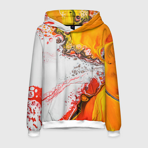 Мужская толстовка Рисунок желтой краской / 3D-Белый – фото 1