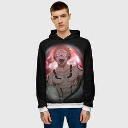 Толстовка-худи мужская МАГИЧЕСКАЯ БИТВА SUKUNA, цвет: 3D-белый — фото 2