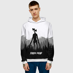 Толстовка-худи мужская SIREN HEAD DARK FOREST, цвет: 3D-белый — фото 2