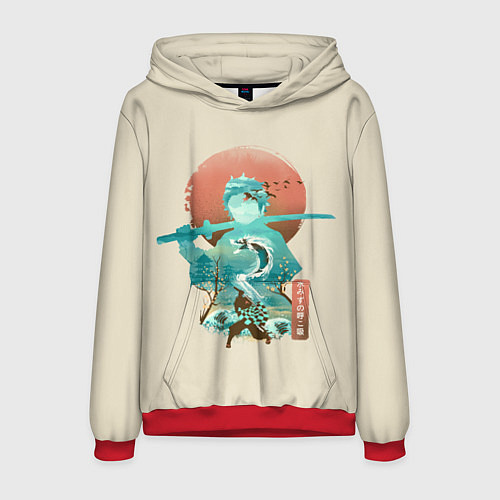 Мужская толстовка Demon Slayer Tanjiro / 3D-Красный – фото 1