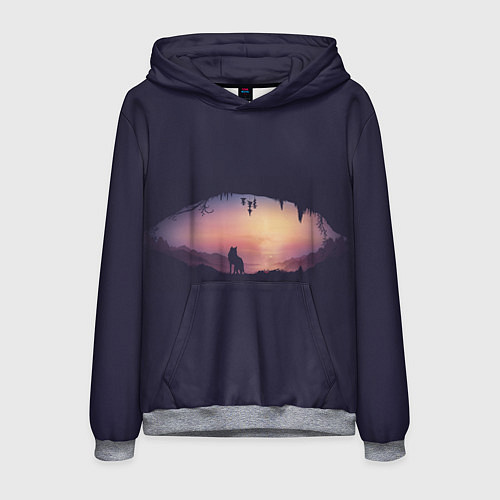 Мужская толстовка Закат в пещере / 3D-Меланж – фото 1