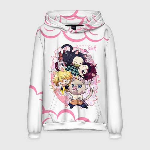 Мужская толстовка Клинок, рассекающий демонов ПЕРСОНАЖИ / 3D-Белый – фото 1