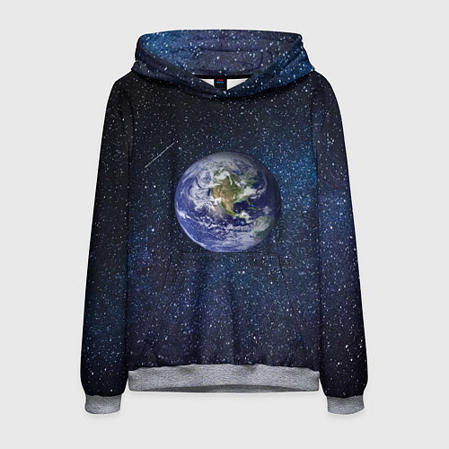 Мужская толстовка Земля в космосе / 3D-Меланж – фото 1