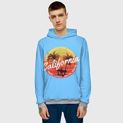 Толстовка-худи мужская Калифорния, цвет: 3D-меланж — фото 2