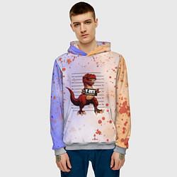 Толстовка-худи мужская Динозавр Преступник Z, цвет: 3D-меланж — фото 2