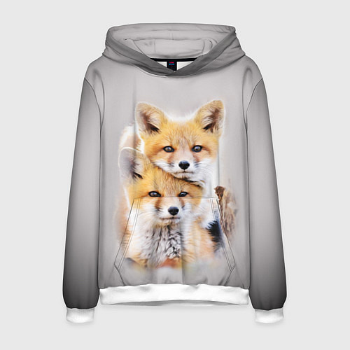 Мужская толстовка Лисята / 3D-Белый – фото 1