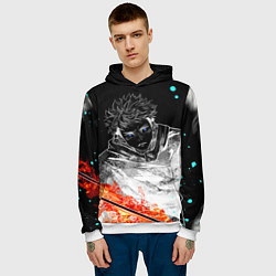 Толстовка-худи мужская Магическая битва Jujutsu kai, цвет: 3D-белый — фото 2