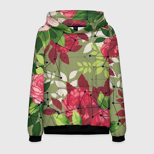 Мужская толстовка Neuro flower / 3D-Черный – фото 1