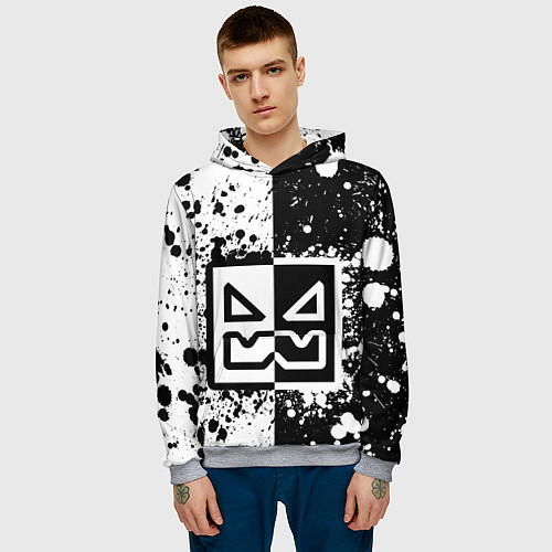 Мужская толстовка Geometry Dash: Black / 3D-Меланж – фото 3