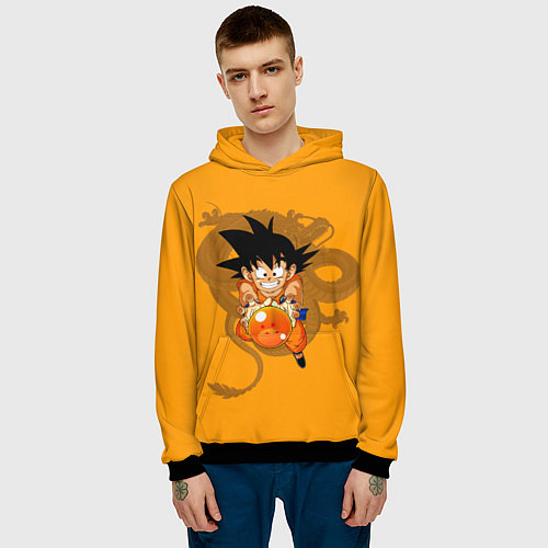 Мужская толстовка Kid Goku / 3D-Черный – фото 3