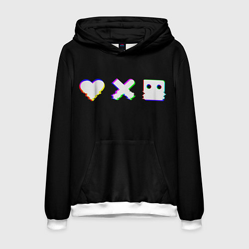 Мужская толстовка Love Death and Robots Glitch / 3D-Белый – фото 1