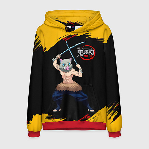 Мужская толстовка Иноске Хашибира Kimetsu no Yaiba / 3D-Красный – фото 1