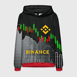 Толстовка-худи мужская BINANCE БИНАНС ГРАФИК, цвет: 3D-красный