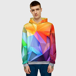 Толстовка-худи мужская Радужная геометрия, цвет: 3D-меланж — фото 2