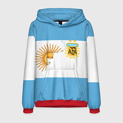 Толстовка-худи мужская Сборная Аргентины, цвет: 3D-красный