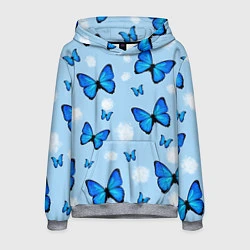 Толстовка-худи мужская Бабочки Моргенштерна, цвет: 3D-меланж