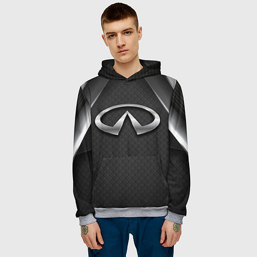 Мужская толстовка ИНФИНИТИ ТЕХНОЛОГИЧНЫЙ ПАТТЕРН / 3D-Меланж – фото 3
