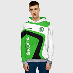 Толстовка-худи мужская Skoda, цвет: 3D-меланж — фото 2