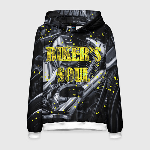 Мужская толстовка Bikers Soul Душа байкера / 3D-Белый – фото 1