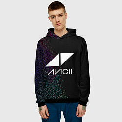 Толстовка-худи мужская AVICII RAIBOW STYLE, цвет: 3D-черный — фото 2