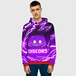 Толстовка-худи мужская DISCORD ДИСКОРД МОЛНИЯ, цвет: 3D-красный — фото 2