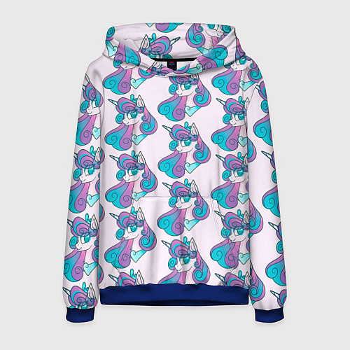 Мужская толстовка Пони узор / 3D-Синий – фото 1