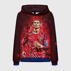 Толстовка-худи мужская Cristiano Ronaldo Portugal, цвет: 3D-синий
