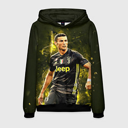 Толстовка-худи мужская Cristiano Ronaldo Juventus, цвет: 3D-черный