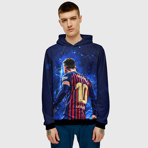 Мужская толстовка Leo Messi Лео Месси 10 / 3D-Черный – фото 3