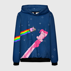 Толстовка-худи мужская Nyan cat x Pony, цвет: 3D-черный