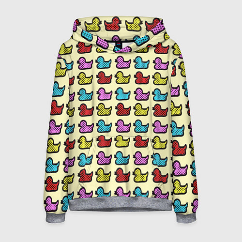 Мужская толстовка Утиный фон Утки Ducks / 3D-Меланж – фото 1