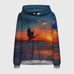 Толстовка-худи мужская Прибрежный закат, цвет: 3D-меланж