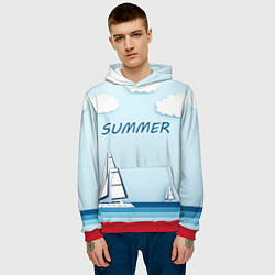 Толстовка-худи мужская ПАРУСНИКИ SUMMER Z, цвет: 3D-красный — фото 2
