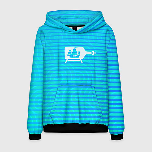 Мужская толстовка Кораблик в бутылке / 3D-Черный – фото 1