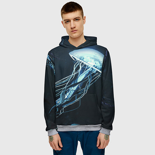 Мужская толстовка Рисунок медуза / 3D-Меланж – фото 3