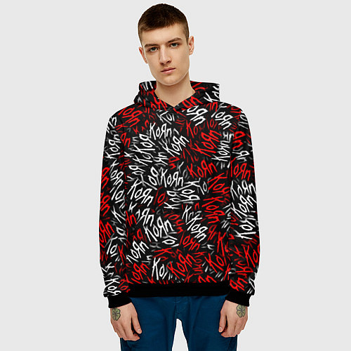 Мужская толстовка KoЯn KoЯn KoЯn / 3D-Черный – фото 3