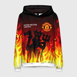 Толстовка-худи мужская MANCHESTER UNITED ДЬЯВОЛ, цвет: 3D-белый