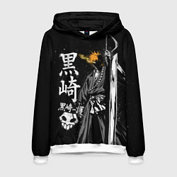Толстовка-худи мужская Bleach, Ичиго с мечом, цвет: 3D-белый